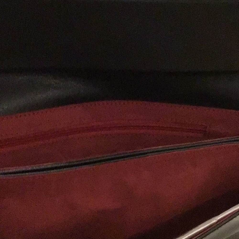 Black Leather Clutch with Silver Clasp - Picture 2 of 3